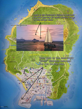 Illustration for article titled The Internet Reacts To Grand Theft Auto V's Map And Its Size